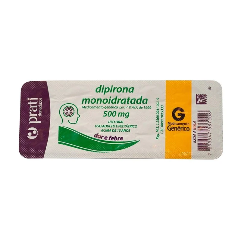 Dipirona Monoidratada 500mg 10 comprimidos