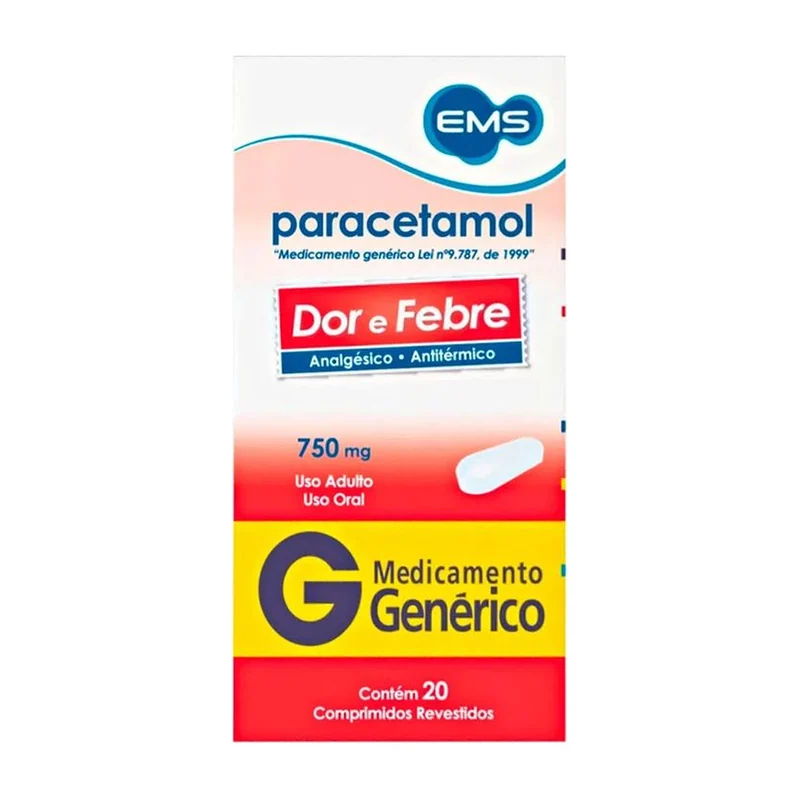 Paracetamol 750mg 20 comprimidos